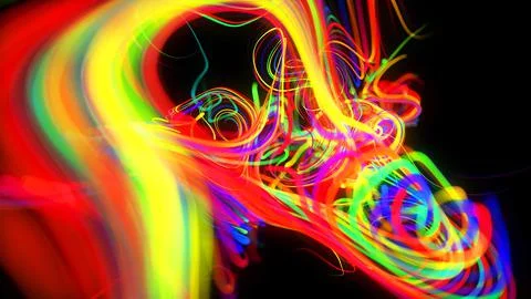 3d render. Abstract background flow of glow lines. Llights particles form in 3d 스톡 일러스트