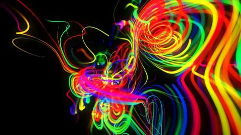 3d render. Abstract background flow of glow lines. Llights particles form in 3d 스톡 일러스트