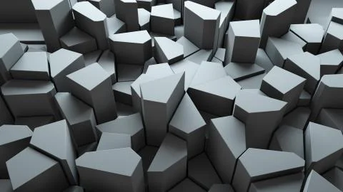 3d render abstract background. Geometry shapes that goes up and down. Random  Stock Illustration