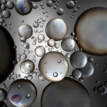 3d render abstract background with glass bubbles. Clear beautiful Water drops Stock Illustration
