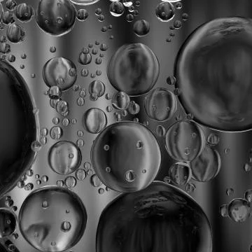 3d render abstract background with glass bubbles. Clear beautiful Water drops Stock Illustration