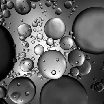 3d render abstract background with glass bubbles. Clear beautiful Water drops Illustrazione stock