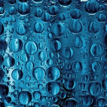 3d render abstract background with glass bubbles. Clear beautiful Water drops Stock Illustration