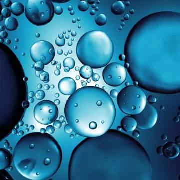 3d render abstract background with glass bubbles. Clear beautiful Water drops Stock Illustration