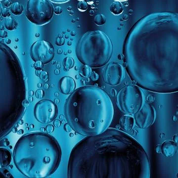 3d render abstract background with glass bubbles. Clear beautiful Water drops Stock Illustration