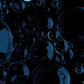 3d render abstract background with glass bubbles. Clear beautiful Water drops Stock Illustration