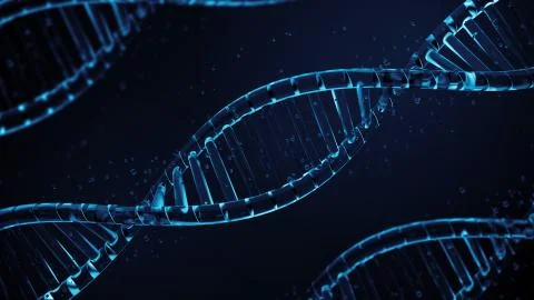 3d render abstract background with glass DNA helix. Medical concept. Glass re Stock Illustration