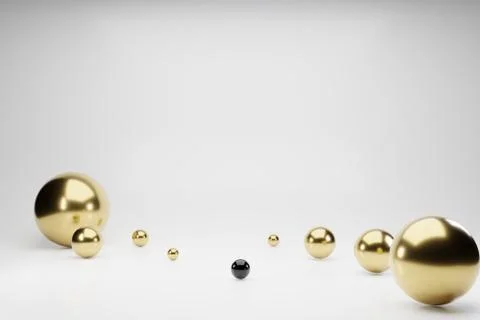 3d render abstract background, golden geometric shapes. Computer generated Stock Illustration