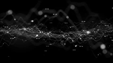 3d render abstract background with graph made of dot particles. Finance graph Stock Illustration