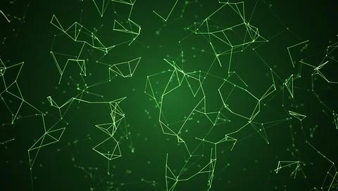 3d render of abstract background in green - network Stock Illustration