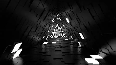 3d render abstract background. Long corridor. Simple shape extruded with rand Stock Illustration
