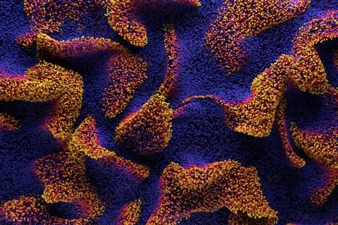 3d render abstract background. A lot of particles that are driven with strong Stock Illustration