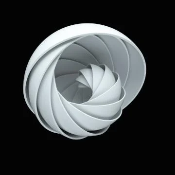 3d render abstract background. A lot of semispheres cloned into spiral form w Stock Illustration