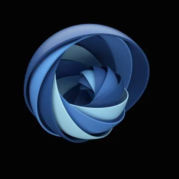 3d render abstract background. A lot of semispheres cloned into spiral form w Stock Illustration