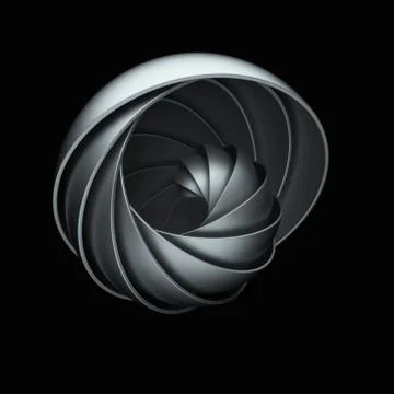 3d render abstract background. A lot of semispheres cloned into spiral form w Stock Illustration