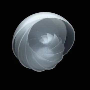 3d render abstract background. A lot of semispheres cloned into spiral form w Stock Illustration