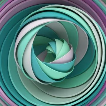 3d render abstract background. A lot of semispheres cloned into spiral form w Stock Illustration