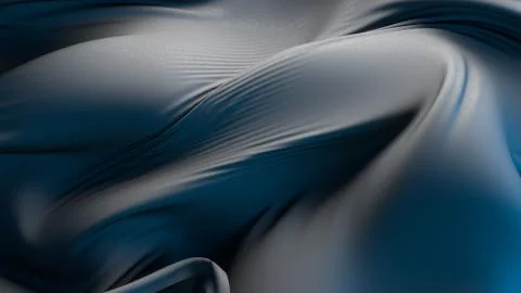 3d render abstract background made of deformed cloth surface. Surface with mi Stock Illustration