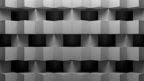 3d render abstract background made of repetitive cube pattern. Stock Illustration