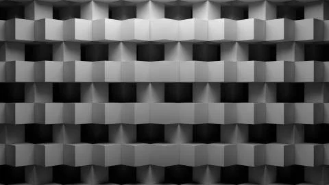 3d render abstract background made of repetitive cube pattern. Stock Illustration