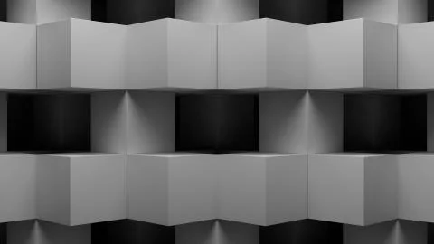 3d render abstract background made of repetitive cube pattern. Illustrazione stock
