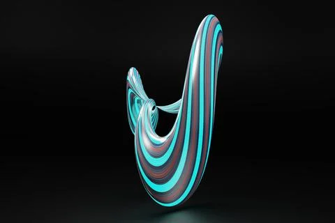 3d render, abstract background, modern curved shape, deformation, colorful .. Stock Illustration