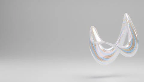 3d render, abstract background, modern curved shape, deformation, colorful .. Stock Illustration