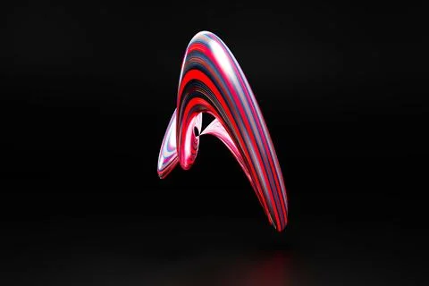 3d render, abstract background, modern curved shape, deformation, colorful .. Stock Illustration