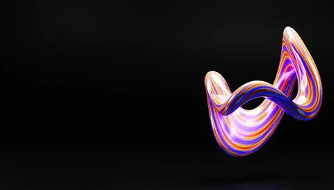 3d render, abstract background, modern curved shape, deformation, colorful .. Stock Illustration