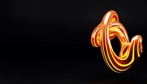 3d render, abstract background, modern curved shape, deformation, colorful .. Stock Illustration