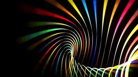 3d render. Abstract background with multicolor light streaks, light and bokeh 스톡 일러스트