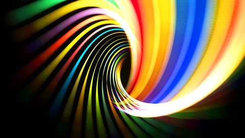 3d render. Abstract background with multicolor light streaks, light and bokeh Stock Illustration