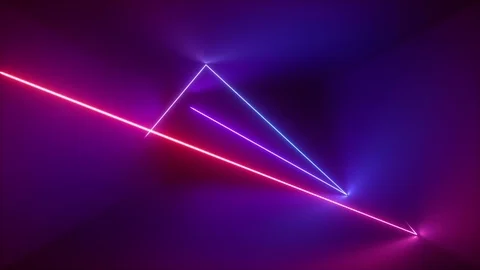 3d render, abstract background, neon rays inside dark box, tunnel, corridor, Stock Footage 99345770
