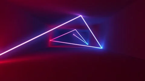 3d render, abstract background, neon rays inside dark box, tunnel, corridor Stock Footage 169863901