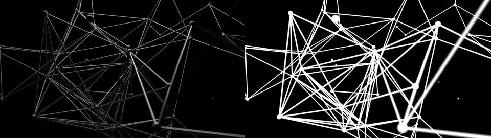 3d render abstract background. Net done by connected cylinders with sphere in Stock Illustration