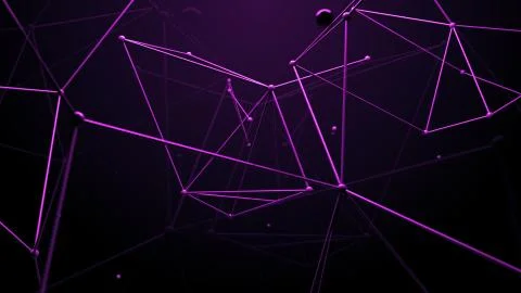 3d render abstract background. Net done by connected cylinders with sphere in Illustrazione stock