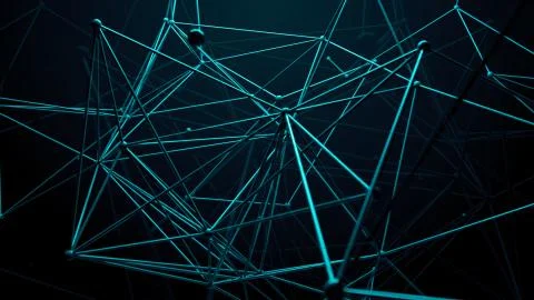 3d render abstract background. Net done by connected cylinders with sphere in Stock Illustration