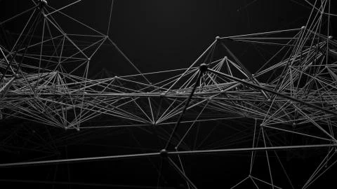 3d render abstract background. Net done by connected cylinders with sphere in イラスト素材
