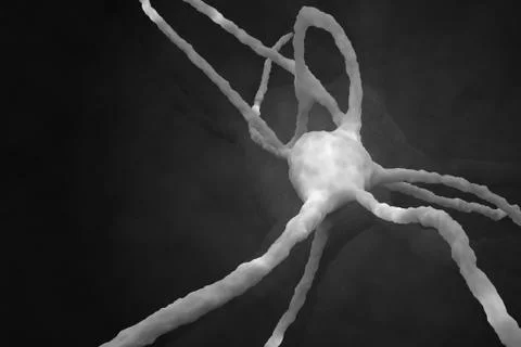 3d render abstract background with  neuron like element  with bright zones on Stock Illustration