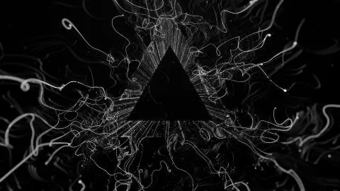 3d render abstract background. Particles with curled trail affected with turb Stock Illustration