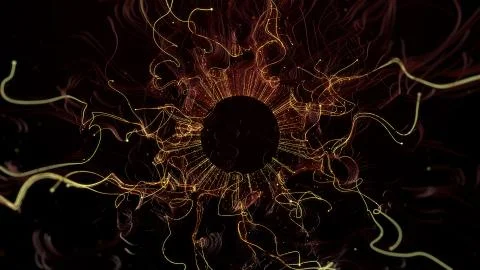 3d render abstract background. Particles with curled trail affected with turb Stock Illustration