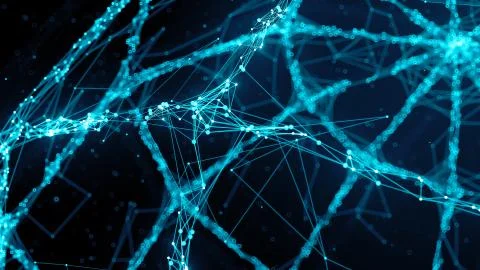 3d render abstract background. Plexus lines. Complex technology structures. D Stock Illustration