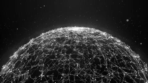 3d render abstract background. Plexus lines. Complex technology structures. D Stock Illustration