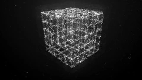 3d render abstract background. Plexus lines. Complex technology structures. D Stock-Illustration