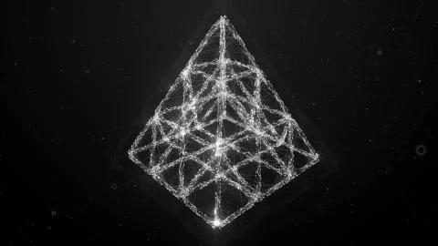 3d render abstract background. Plexus lines. Complex technology structures. D Stock Illustration
