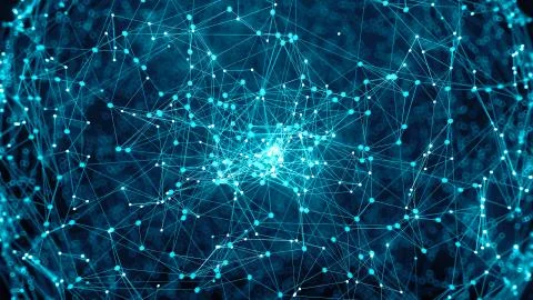 3d render abstract background. Plexus lines. Complex technology structures. D Stock Illustration