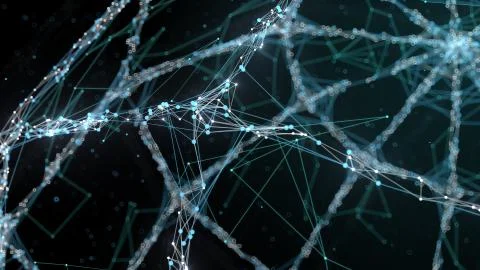 3d render abstract background. Plexus lines. Complex technology structures. D Stock Illustration