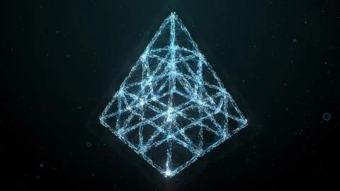3d render abstract background. Plexus lines. Complex technology structures. D Stock Illustration