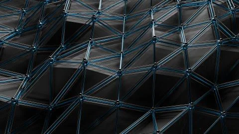 3d render abstract background. Polygonal structure of wavy surface. Simple lo 스톡 일러스트