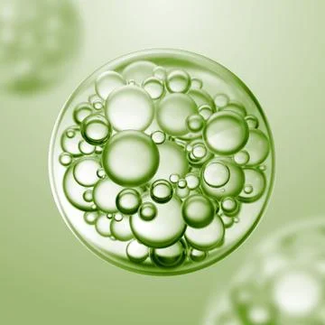 3d render abstract background with refractive spheres. Beauty capsule illustr Stock Illustration